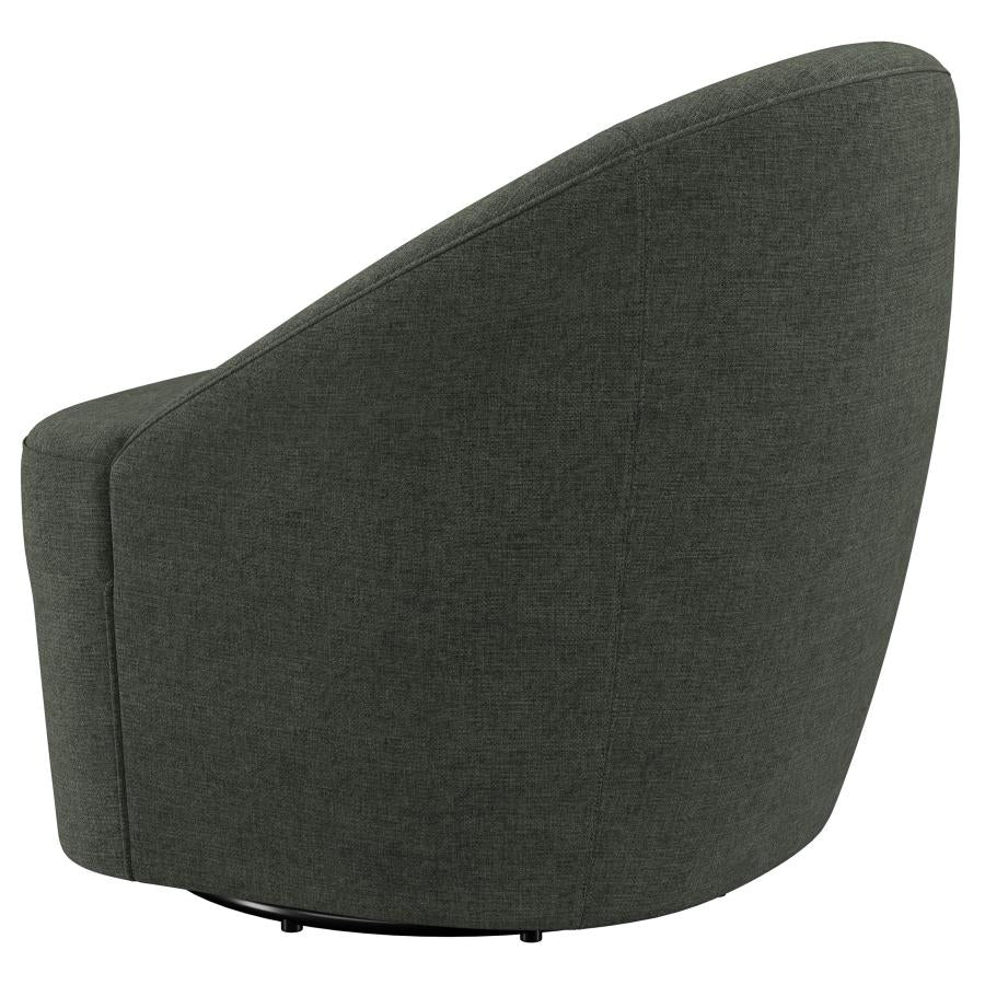 Leon Upholstered Barrel Accent Swivel Chair Hunter Green - Home & Sleep Outlet