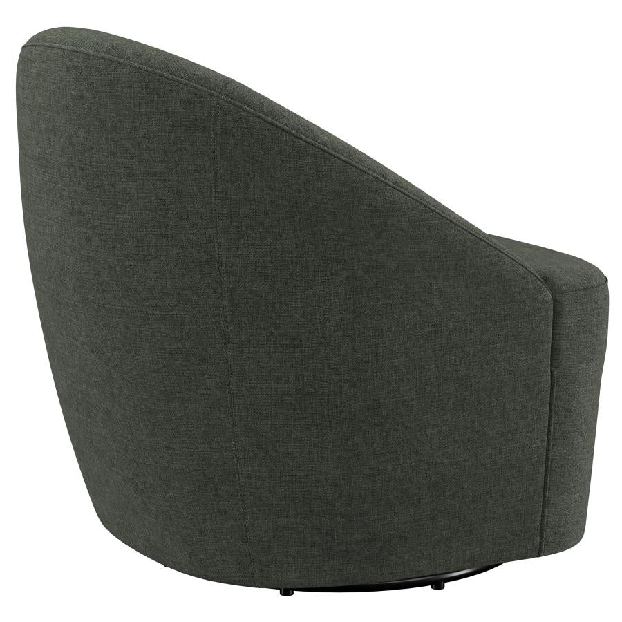 Leon Upholstered Barrel Accent Swivel Chair Hunter Green - Home & Sleep Outlet