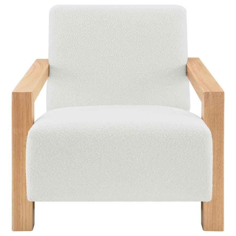 Fitzroy Boucle Upholstered Accent Arm Chair Ivory - Home & Sleep Outlet
