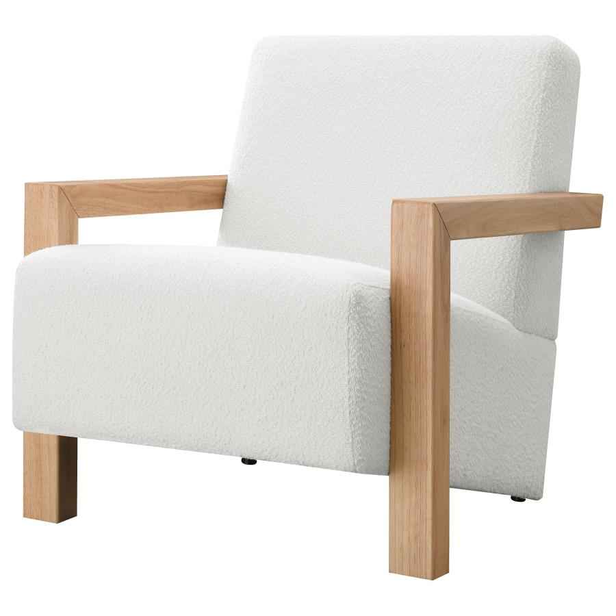 Fitzroy Boucle Upholstered Accent Arm Chair Ivory - Home & Sleep Outlet