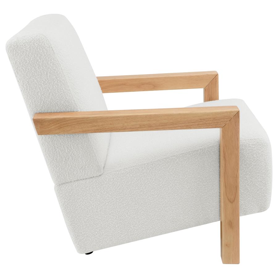 Fitzroy Boucle Upholstered Accent Arm Chair Ivory - Home & Sleep Outlet