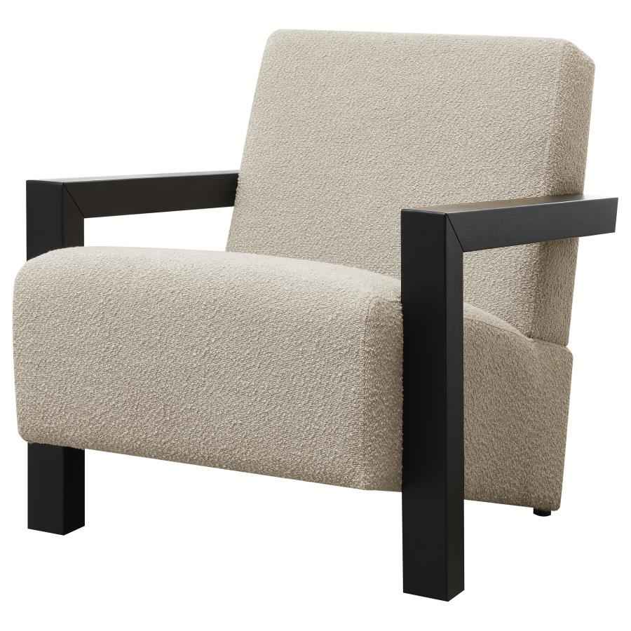 Fitzroy Boucle Upholstered Accent Arm Chair Latte - Home & Sleep Outlet