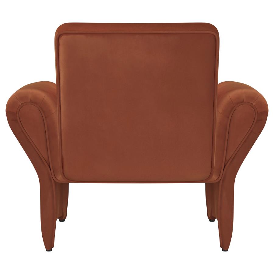 Liana Upholstered Roll Arm Accent Armchair Rust Orange - Home & Sleep Outlet