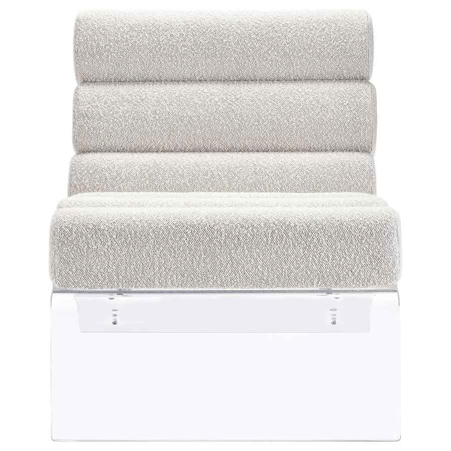 Serreta Boucle Upholstered Armless Acrylic Chair Ivory - Home & Sleep Outlet