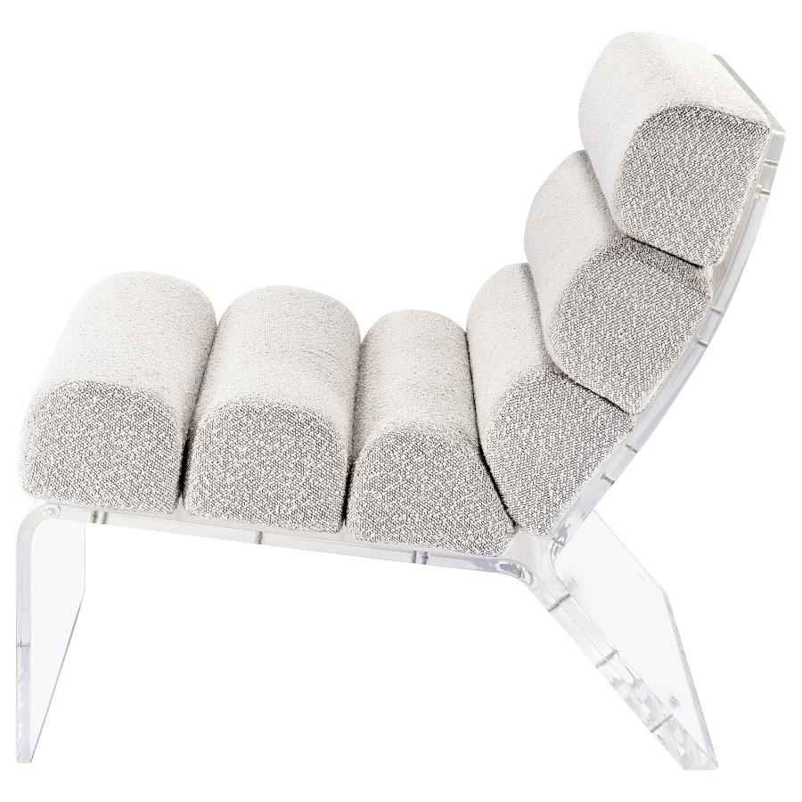 Serreta Boucle Upholstered Armless Acrylic Chair Ivory - Home & Sleep Outlet