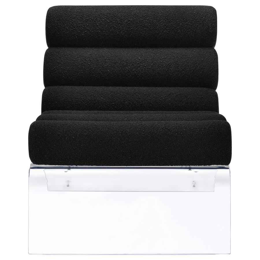 Serreta Boucle Upholstered Armless Acrylic Chair Black - Home & Sleep Outlet