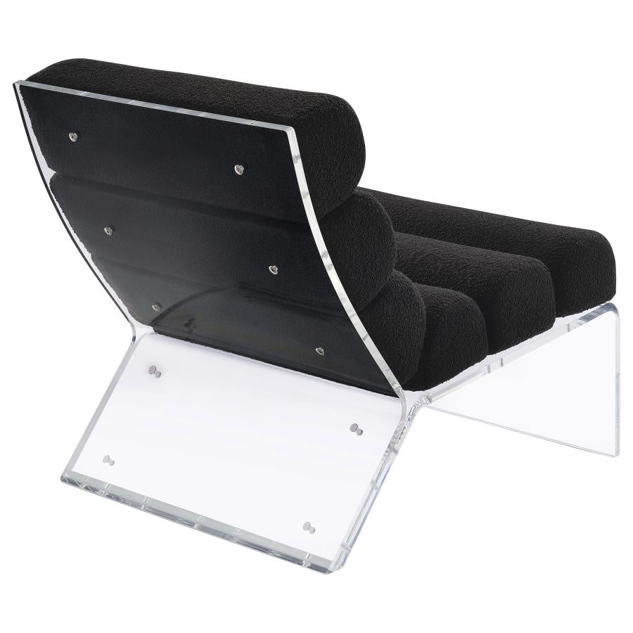 Serreta Boucle Upholstered Armless Acrylic Chair Black - Home & Sleep Outlet