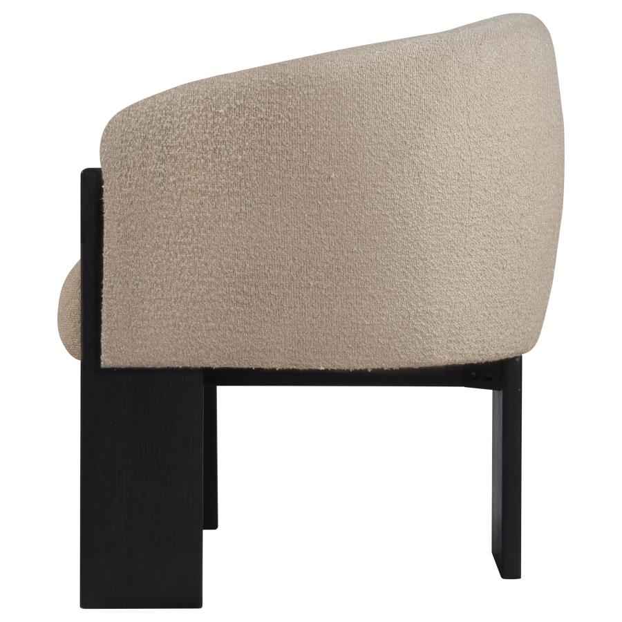 Valdez Boucle Upholstered Barrel Back Accent Chair Beige - Home & Sleep Outlet