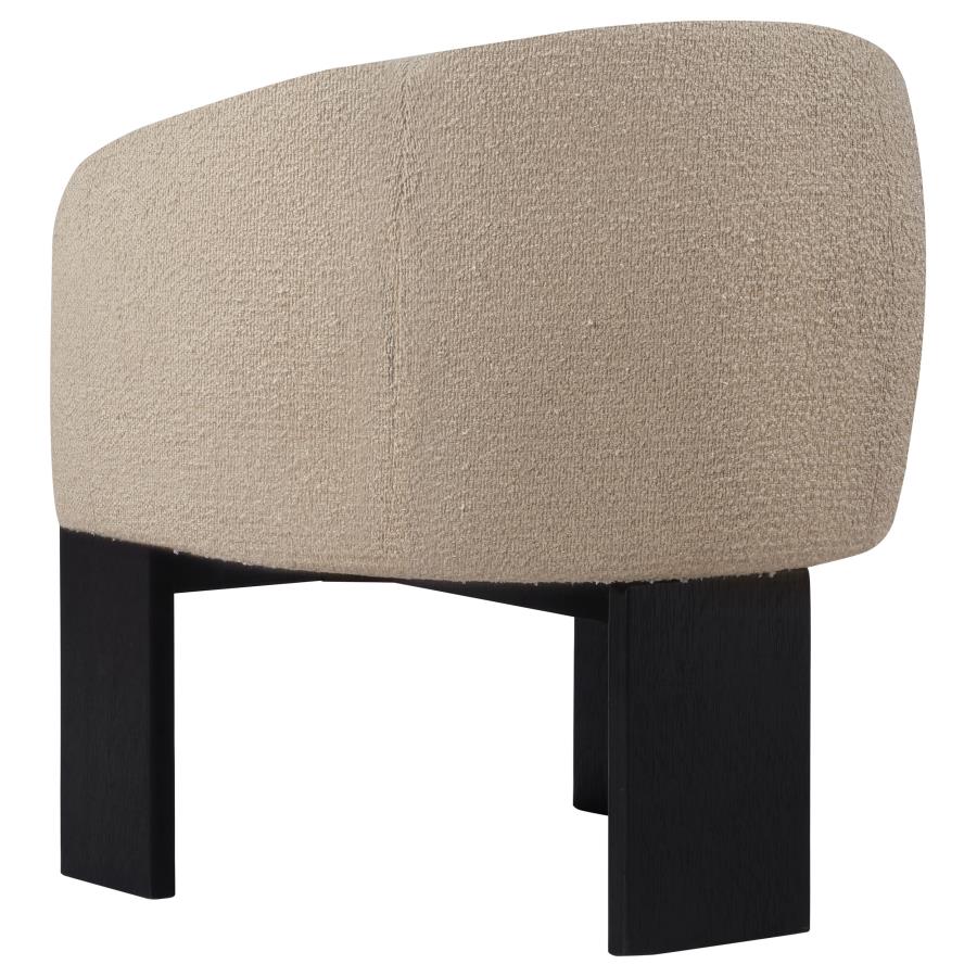 Valdez Boucle Upholstered Barrel Back Accent Chair Beige - Home & Sleep Outlet