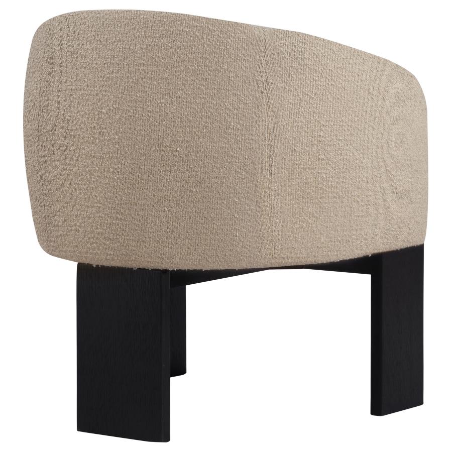 Valdez Boucle Upholstered Barrel Back Accent Chair Beige - Home & Sleep Outlet