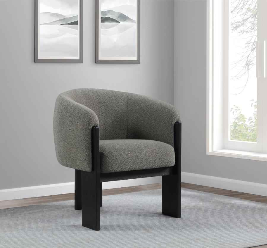 Valdez Boucle Upholstered Barrel Back Accent Chair Brown - Home & Sleep Outlet