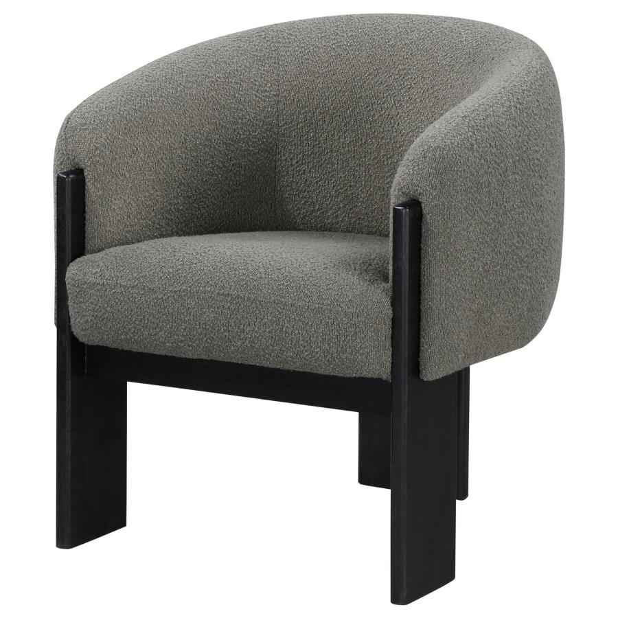 Valdez Boucle Upholstered Barrel Back Accent Chair Brown - Home & Sleep Outlet