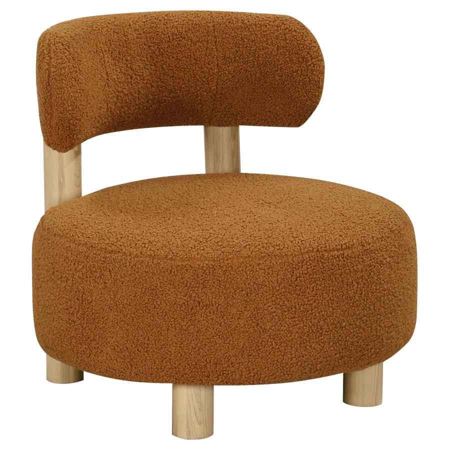 Zonie Boucle Upholstered Barrel Back Accent Chair Orange - Home & Sleep Outlet