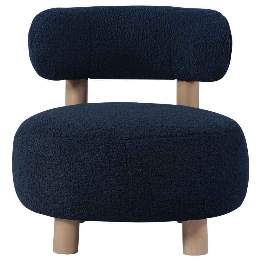 Zonie Boucle Upholstered Barrel Back Accent Chair Blue - Home & Sleep Outlet