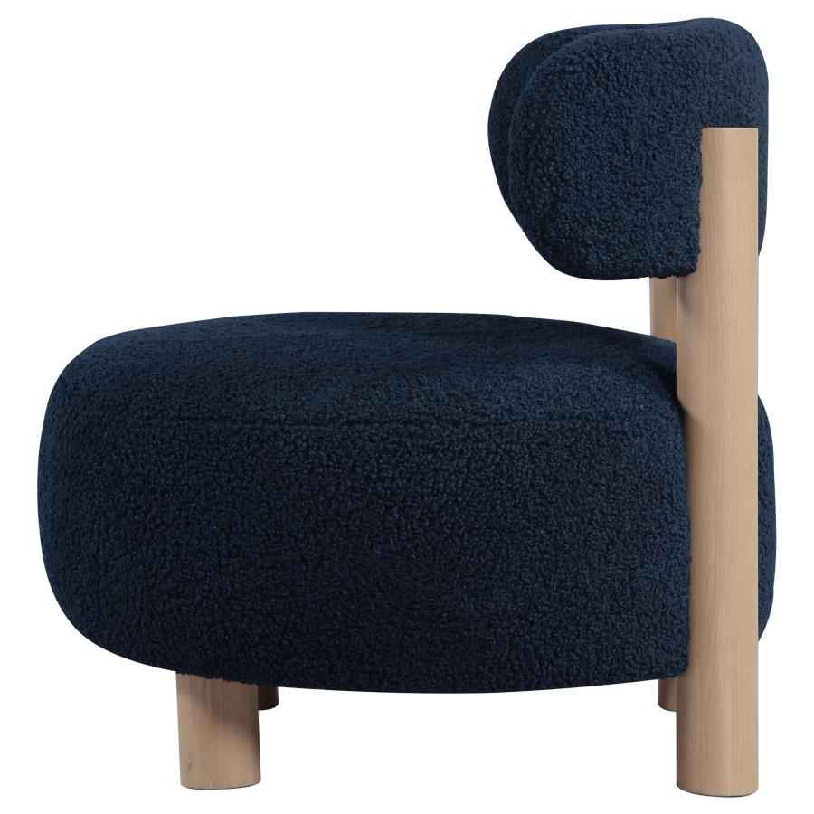 Zonie Boucle Upholstered Barrel Back Accent Chair Blue - Home & Sleep Outlet