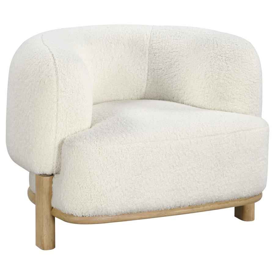Lawler Upholstered Barrel Back Accent Chair Ivory and Natural - Home & Sleep Outlet