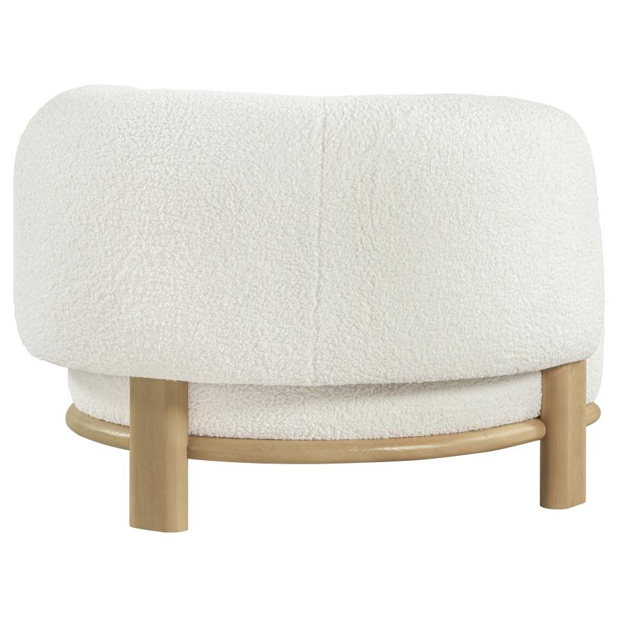 Lawler Upholstered Barrel Back Accent Chair Ivory and Natural - Home & Sleep Outlet