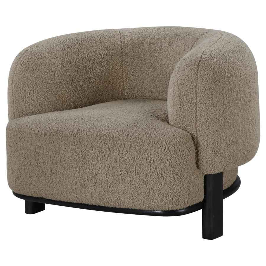 Lawler Upholstered Barrel Back Accent Chair Brown and Black - Home & Sleep Outlet