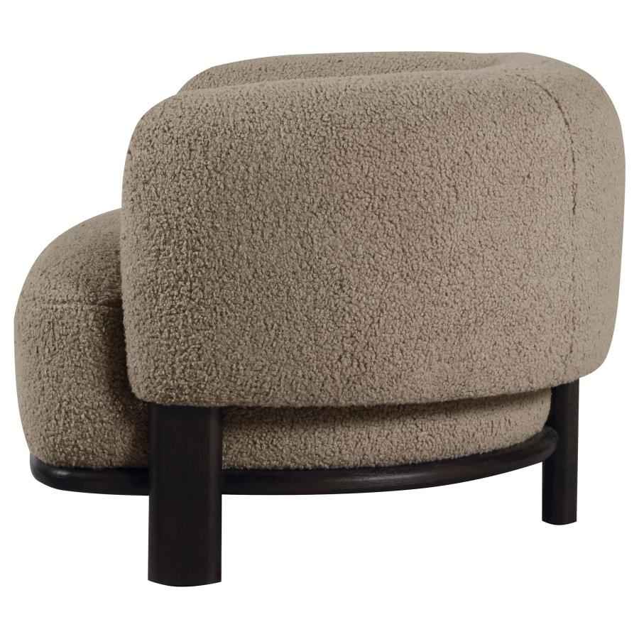 Lawler Upholstered Barrel Back Accent Chair Brown and Black - Home & Sleep Outlet