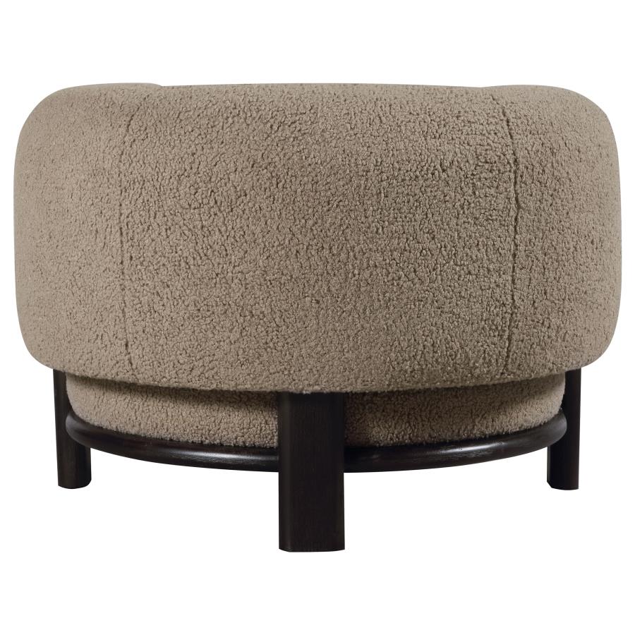 Lawler Upholstered Barrel Back Accent Chair Brown and Black - Home & Sleep Outlet