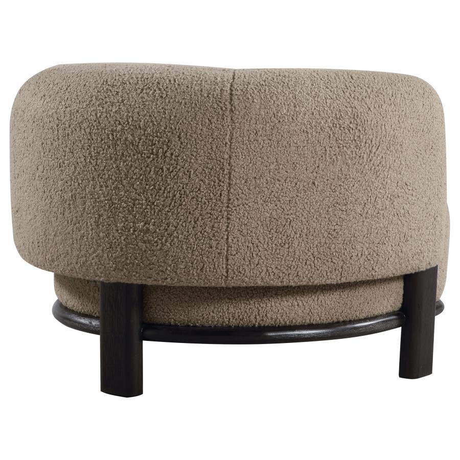Lawler Upholstered Barrel Back Accent Chair Brown and Black - Home & Sleep Outlet