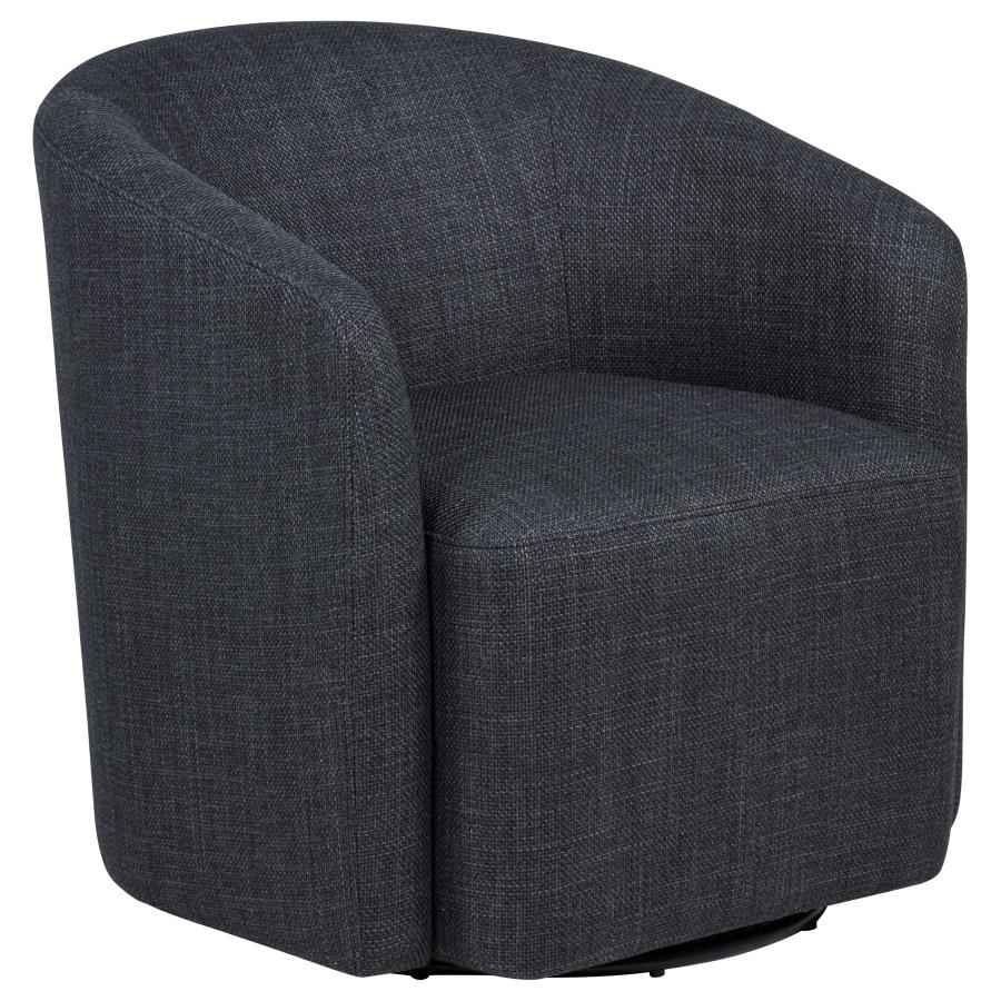 Mossbrook Fabric Upholstered Swivel Accent Chair Anthracite - Home & Sleep Outlet