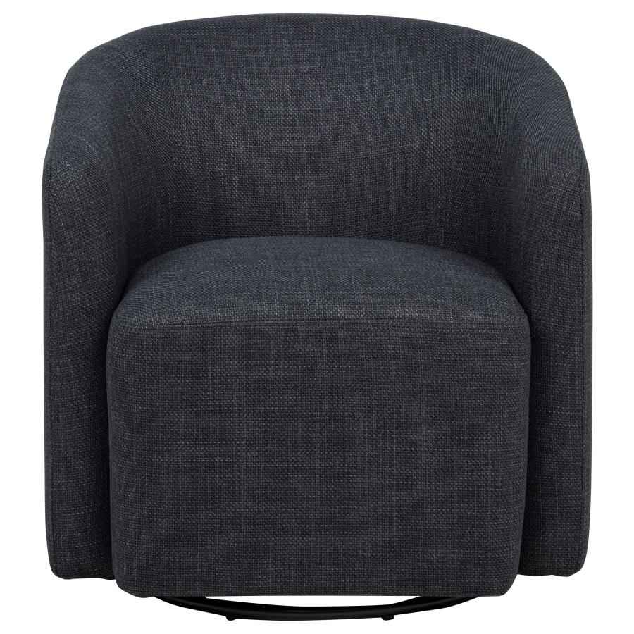 Mossbrook Fabric Upholstered Swivel Accent Chair Anthracite - Home & Sleep Outlet