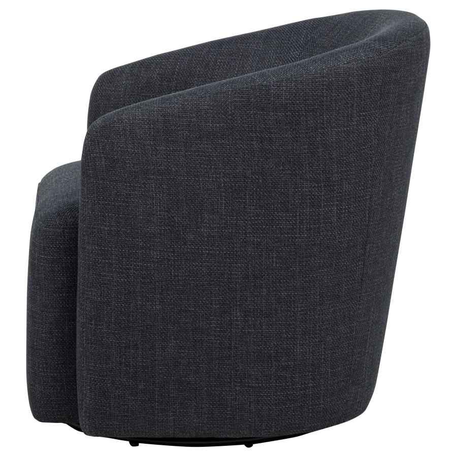 Mossbrook Fabric Upholstered Swivel Accent Chair Anthracite - Home & Sleep Outlet