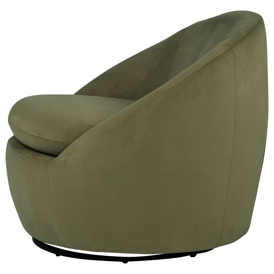 Myernick Velvet Upholstered Swivel Accent Chair Olive - Home & Sleep Outlet