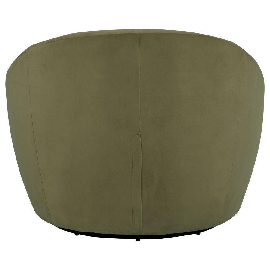 Myernick Velvet Upholstered Swivel Accent Chair Olive - Home & Sleep Outlet