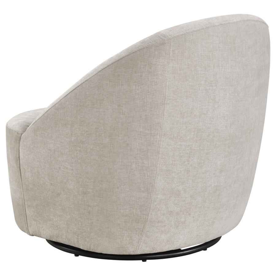 Leon Chenille Upholstered Swivel Accent Chair Beige - Home & Sleep Outlet
