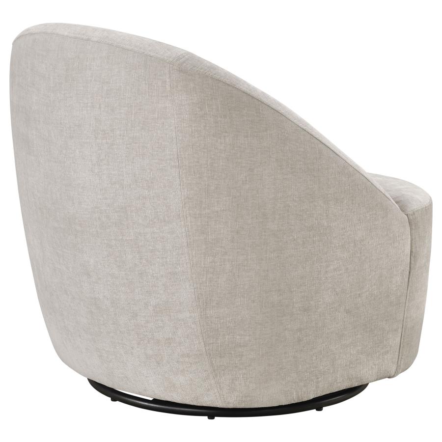 Leon Chenille Upholstered Swivel Accent Chair Beige - Home & Sleep Outlet
