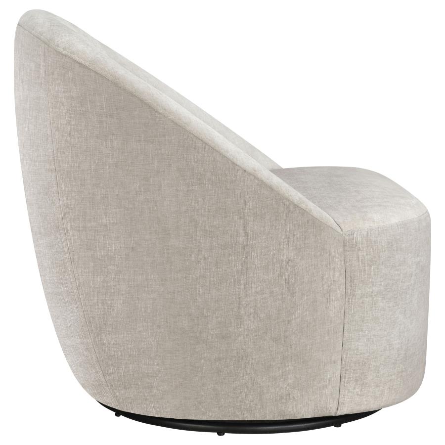 Leon Chenille Upholstered Swivel Accent Chair Beige - Home & Sleep Outlet