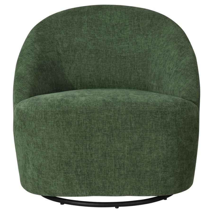 Leon Chenille Upholstered Swivel Accent Chair Green - Home & Sleep Outlet