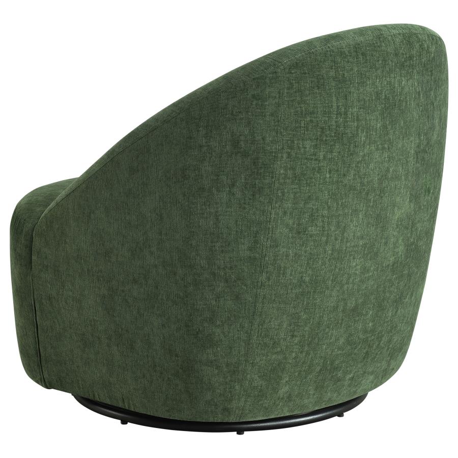 Leon Chenille Upholstered Swivel Accent Chair Green - Home & Sleep Outlet