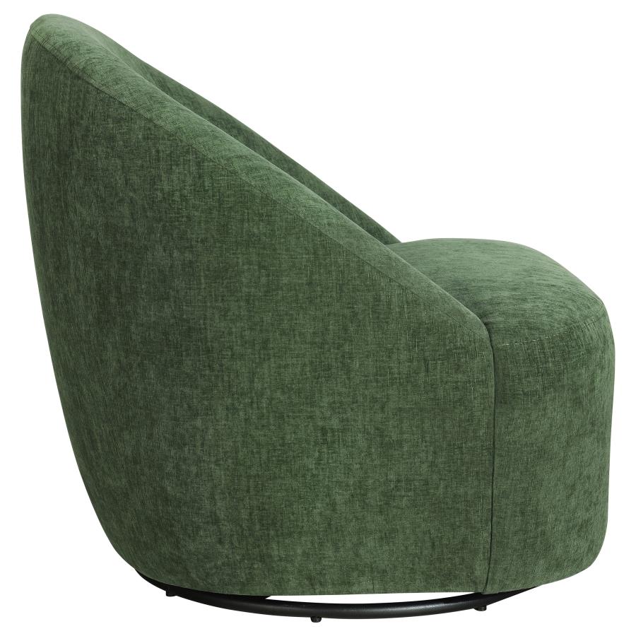 Leon Chenille Upholstered Swivel Accent Chair Green - Home & Sleep Outlet