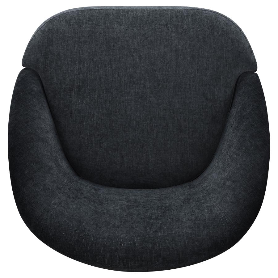 Leon Chenille Upholstered Swivel Accent Chair Black - Home & Sleep Outlet