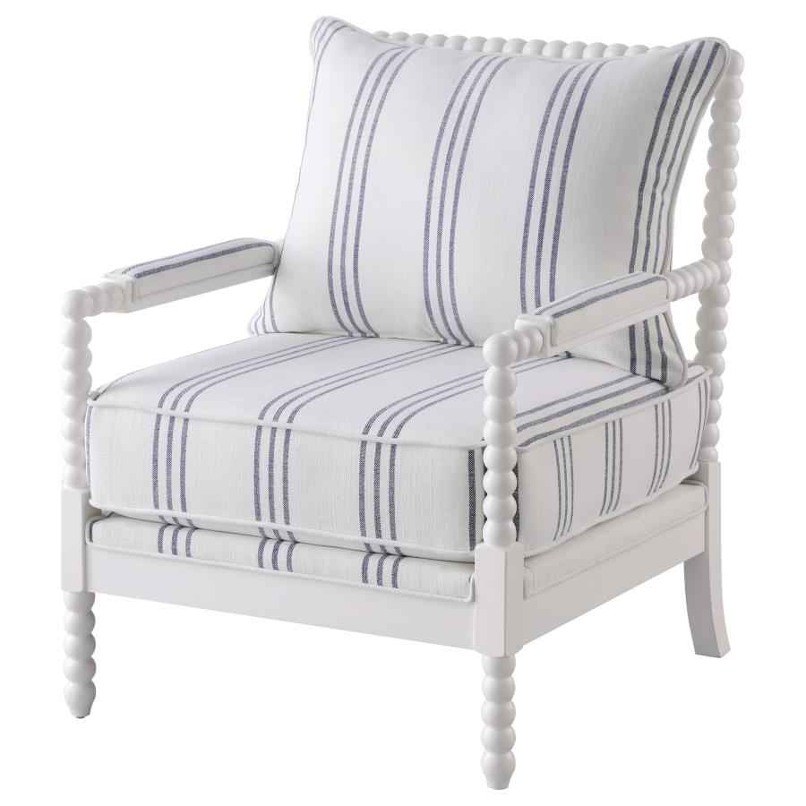 Blanchett Upholstered Bobbin Accent Chair White - Home & Sleep Outlet
