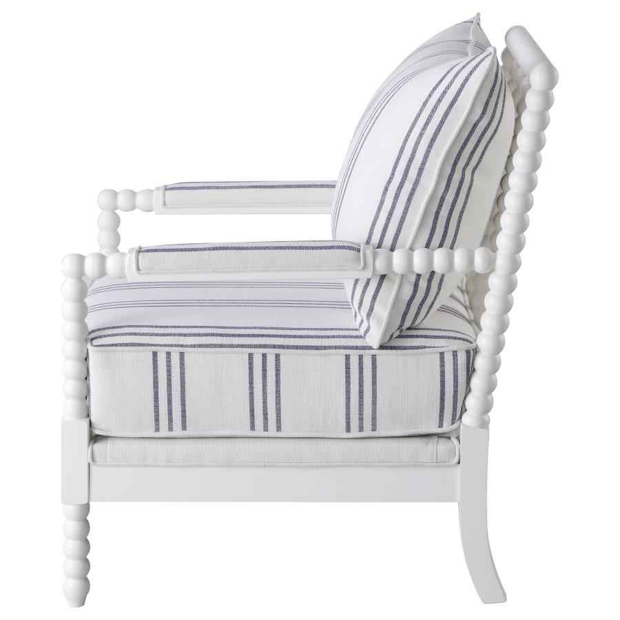 Blanchett Upholstered Bobbin Accent Chair White - Home & Sleep Outlet