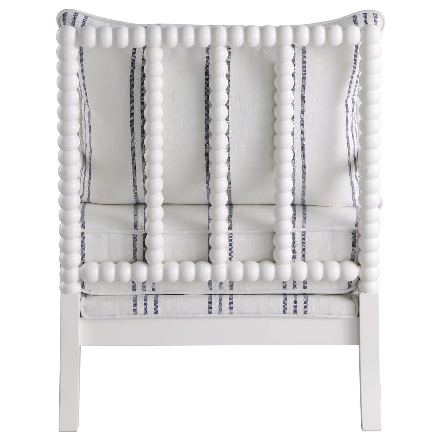 Blanchett Upholstered Bobbin Accent Chair White - Home & Sleep Outlet