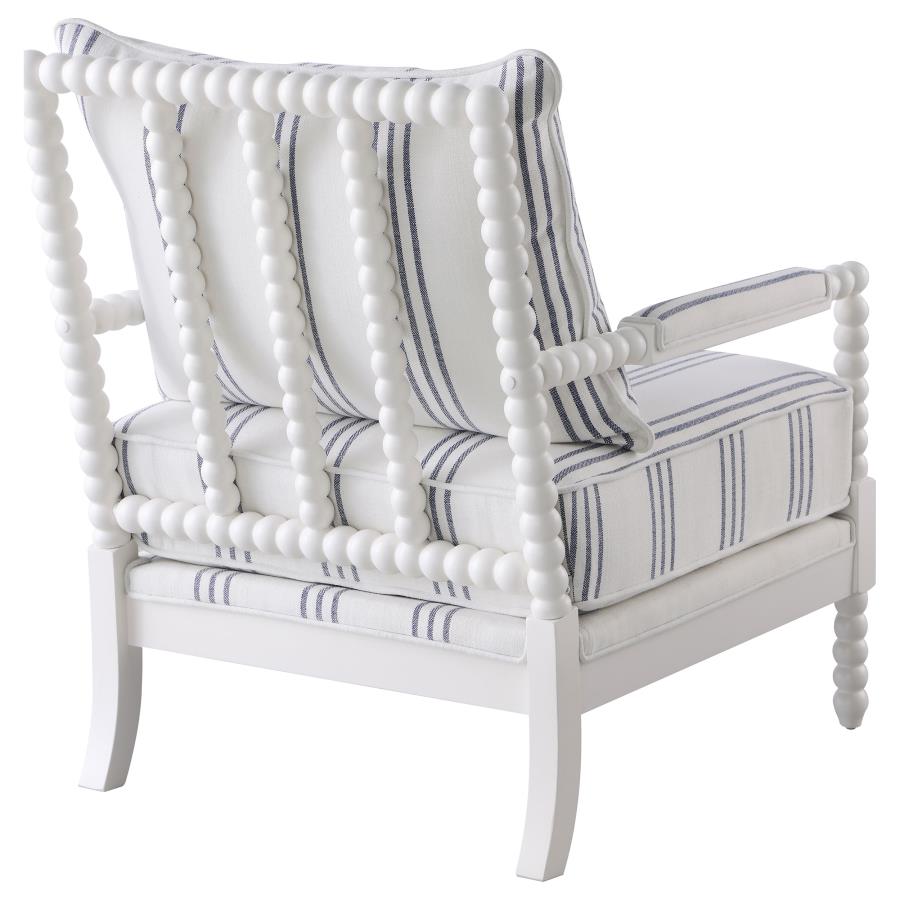 Blanchett Upholstered Bobbin Accent Chair White - Home & Sleep Outlet