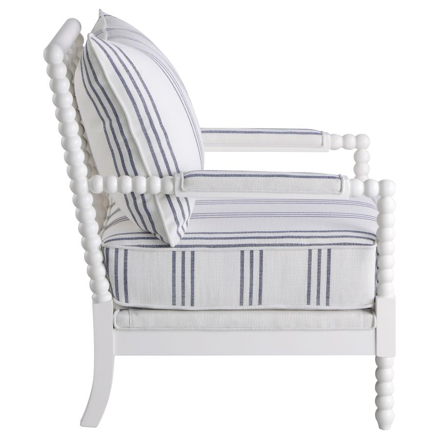 Blanchett Upholstered Bobbin Accent Chair White - Home & Sleep Outlet