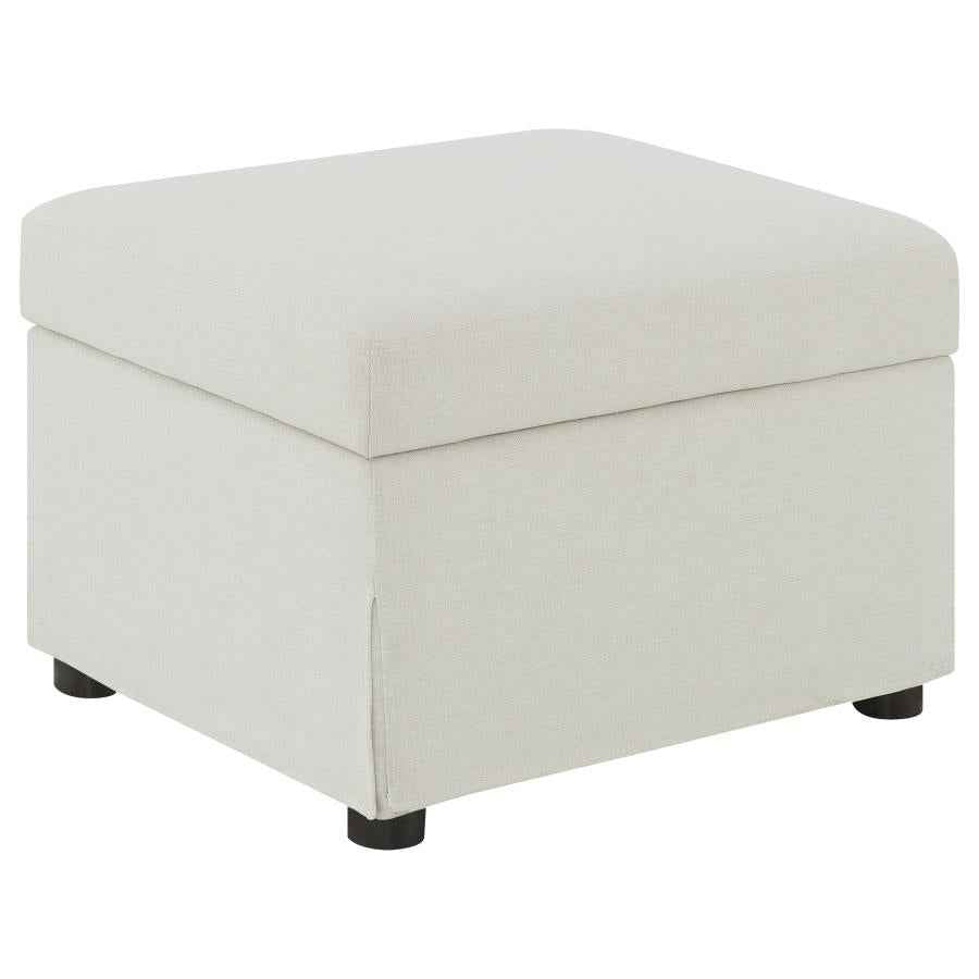 Winter Upholstered Hydraulic Lift Top Storage Ottoman Beige - Home & Sleep Outlet