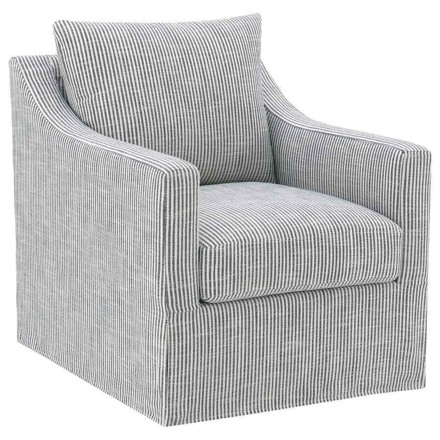 Winter Upholstered Sloped Arm Accent Swivel Chair Grey - Home & Sleep Outlet