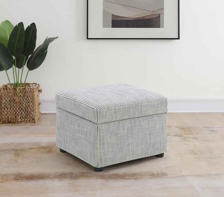 Winter Upholstered Hydraulic Lift Top Storage Ottoman Grey - Home & Sleep Outlet