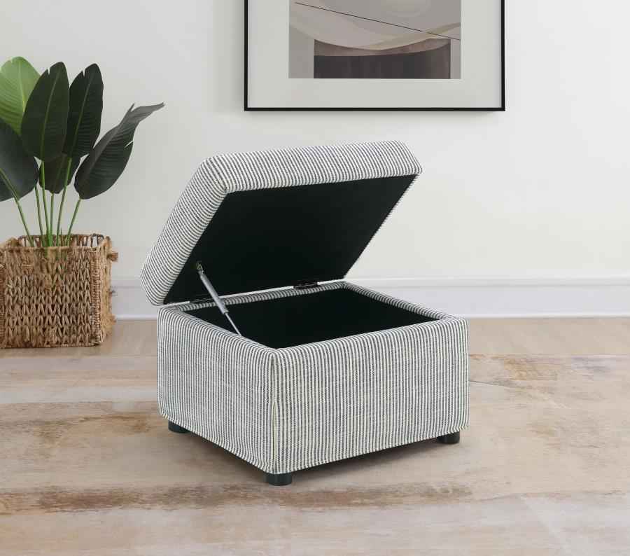 Winter Upholstered Hydraulic Lift Top Storage Ottoman Grey - Home & Sleep Outlet