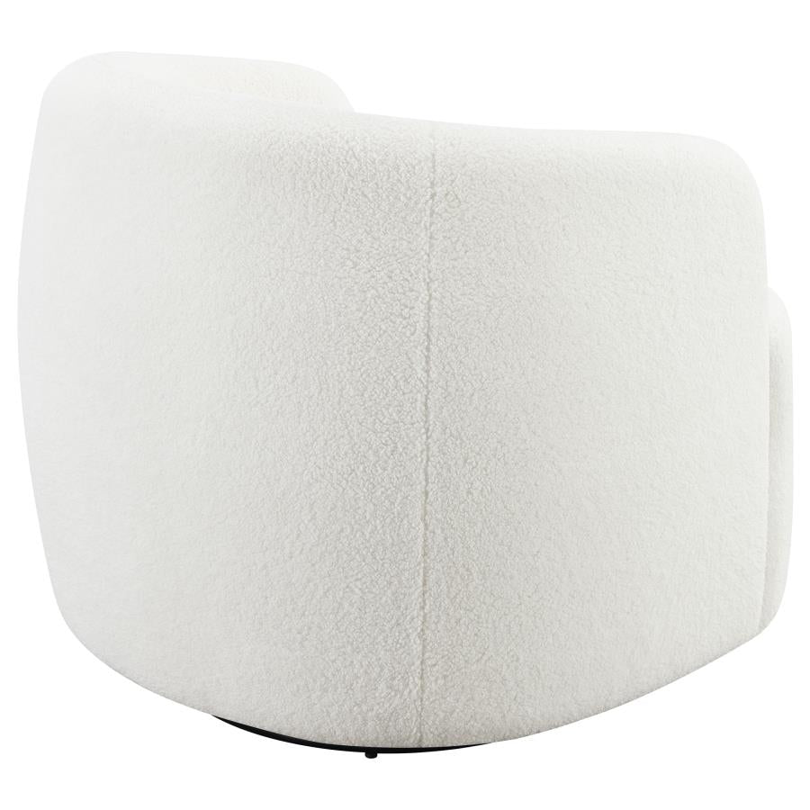 Hudson Faux Sheepskin Upholstered Swivel Chair Natural - Home & Sleep Outlet
