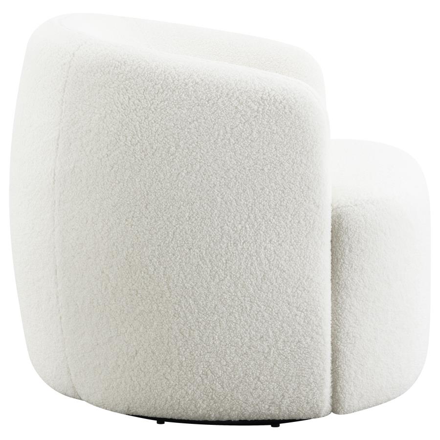 Hudson Faux Sheepskin Upholstered Swivel Chair Natural - Home & Sleep Outlet