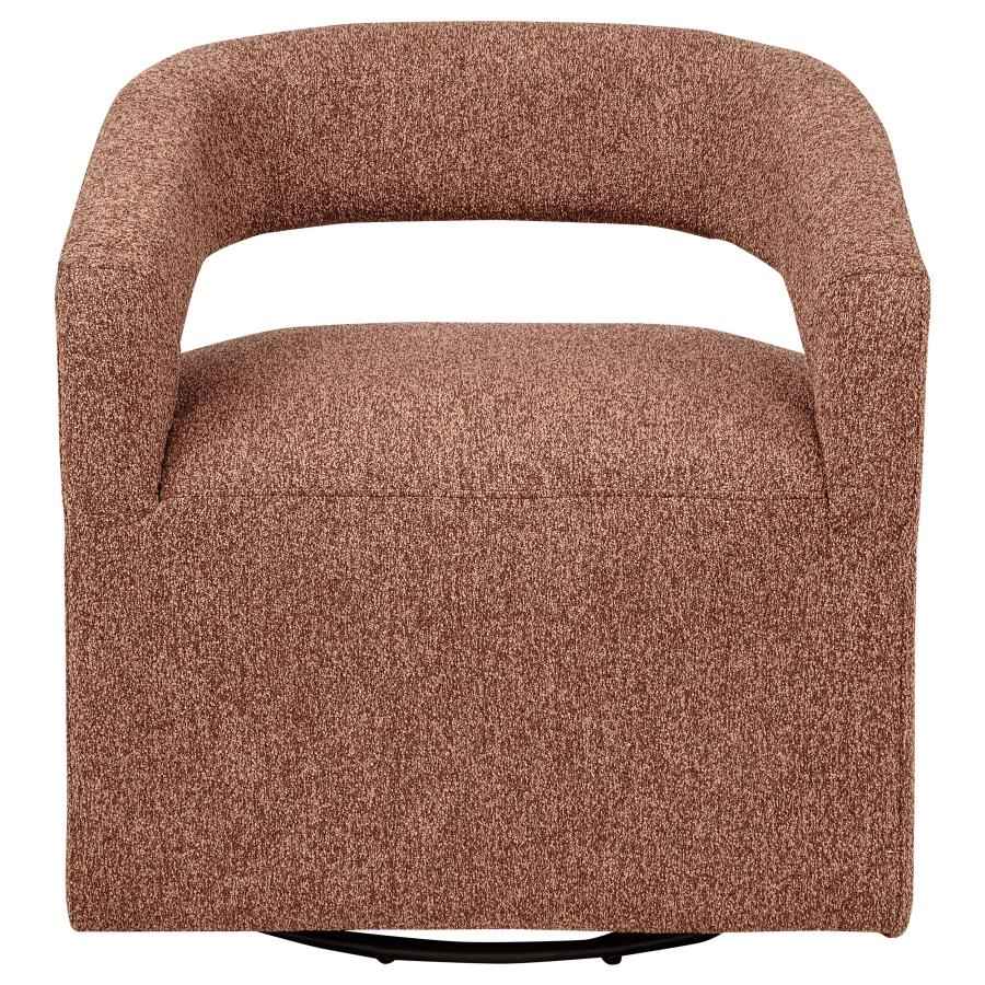 Westhill Boucle Upholstered Swivel Accent Chair Berry