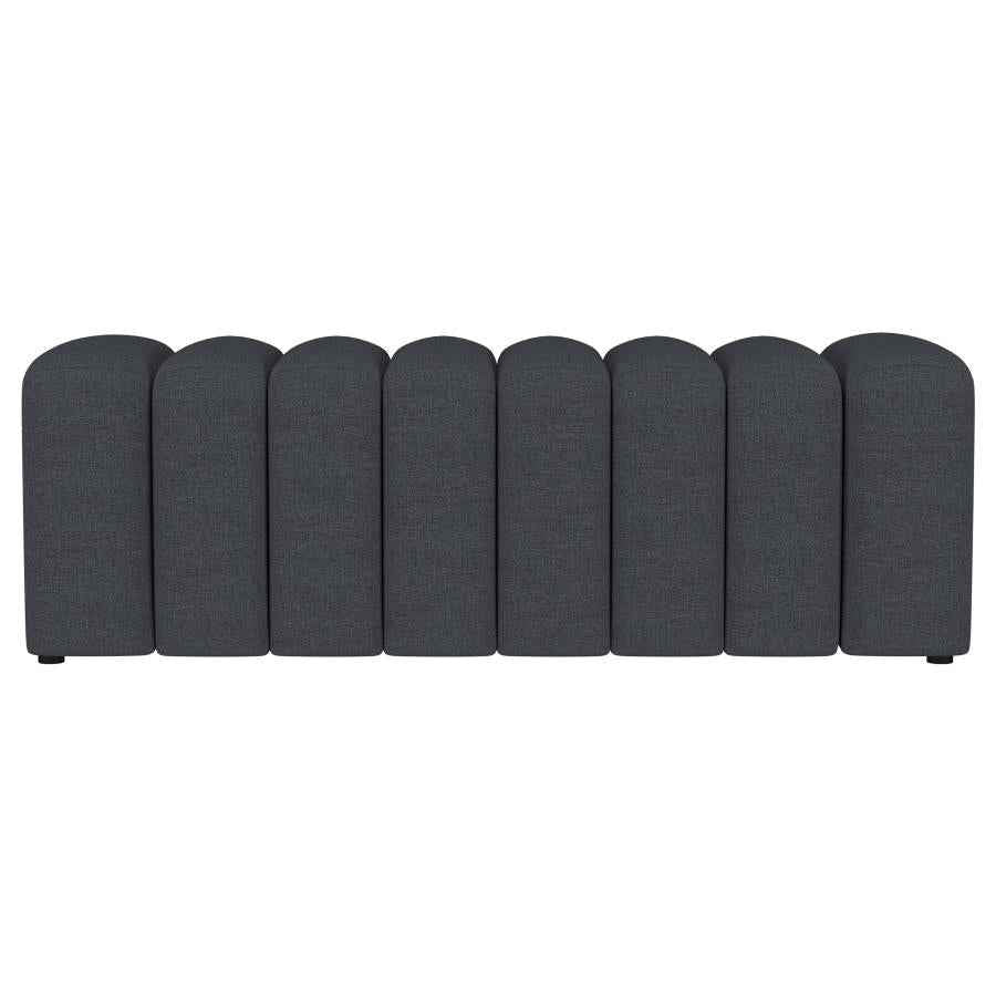 Summer Fabric Upholstered Tufted Accent Bench Charcoal